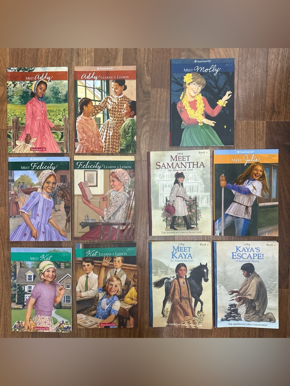 American Girl Books Lot of 11 Meets Learns a Lesson Samantha Kit Felicity Kaya &
